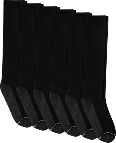 Vista 6 de Hanes Paquete de calcetines para hombre, calcetines deportivos acolchados que absorben la humedad, calcetines atléticos, 6, 8 o 12 pares Negro