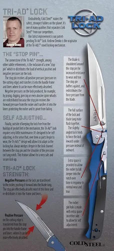 Vista 5 de Cold Steel Voyager Series - Cuchillo plegable con cierre de triple eje y clip de bolsillo, XL