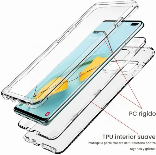 Vista 3 de ULAK Funda compatible con Galaxy S10 Plus, cubierta trasera brillante brillo claro