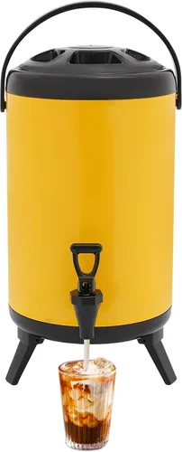 Vista 12 de Dispensador de bebidas con aislamiento de acero inoxidable, dispensador de bebidas calientes con grifo, dispensador térmico de bebidas frías