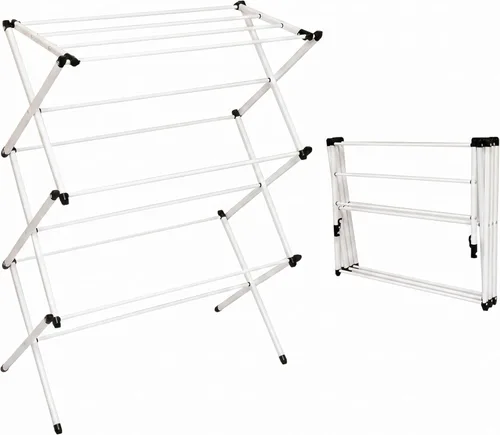Vista 7 de Honey-Can-Do Estante de secado de lavandería plegable de alta resistencia, estante portátil para zapatos y ropa