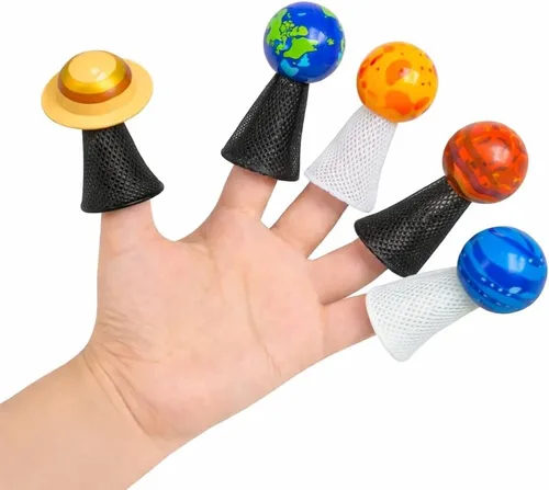 Vista 4 de Liberty Imports Planet Pop Jumpers para niños, paquete de 20 juguetes de reventar con sistema solar iluminado con estrellas y planetas, lanzadores