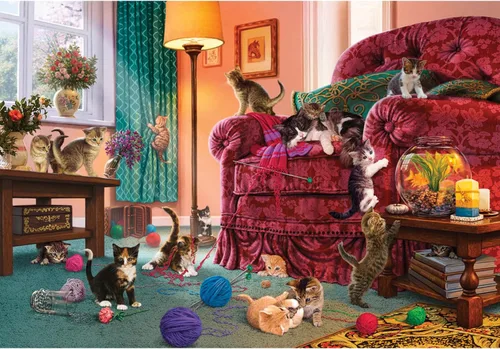 Vista 9 de Anatolian Puzzle - Tocador de gatos, rompecabezas de 260 piezas, #3344