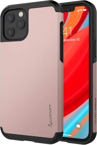 Vista 7 de Luvvitt Ultra Armor Funda diseñada para iPhone 12 Pro Max con placa de metal extraíble para soporte magnético