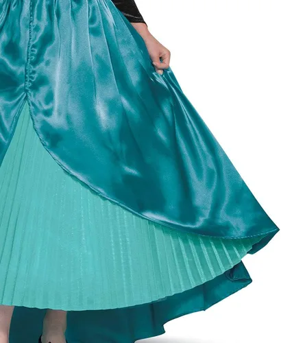Vista 6 de Disfraz de Disney Frozen 2 Anna para niñas, vestido glam de prestigio y atuendo de capa