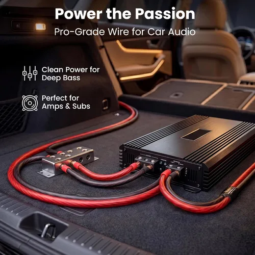 Vista 2 de GEARit Cable de calibre 4, cable de extensión de cable eléctrico CCA para alimentación/tierra automotriz, cable de batería, audio de automóvil, RV