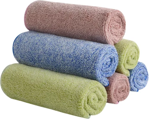 Vista 11 de SINLAND Toallas Faciales de Microfibra Ultra Suaves Paños de Lavado Faciales Paño Facial para Baño 12 Pulgadas x 12 Pulgadas Paquete de 6