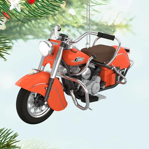 Vista 3 de Hallmark Keepsake Adorno de Navidad, 1953 Indian Chief Motocicleta, metal, regalos para coleccionistas de motocicletas