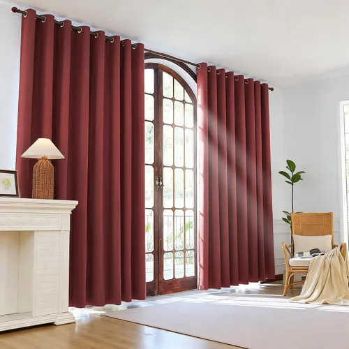 Vista 7 de Cortinas de oscurecimiento de habitación de 45 pulgadas de largo para dormitorio y sala de estar, cortinas térmicas aislantes con ojales
