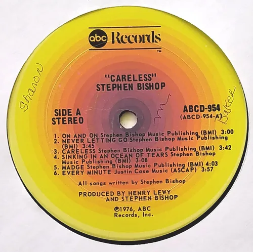 Vista 5 de Stephen Bishop - Careless - ABC Records - ABCL 5201, ABC Records - ABCD 954