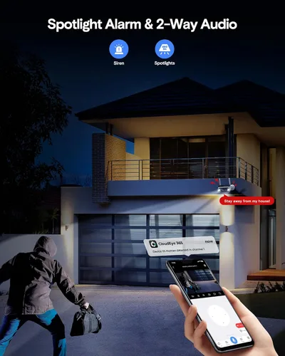 Vista 6 de Cámaras de seguridad solares inalámbricas para exteriores, sistema de 4 4 kits de cámara