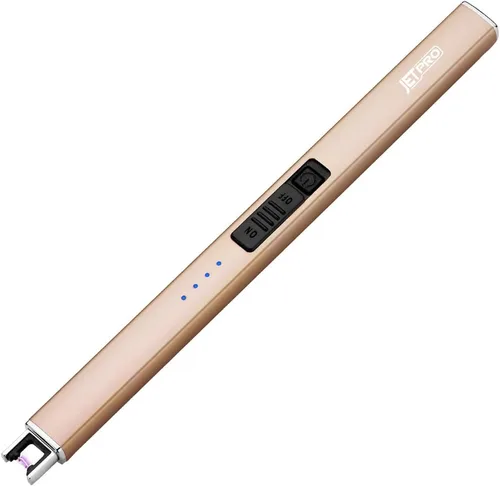 Vista 12 de Encendedor eléctrico de arco resistente al viento, sin llama, recargable por USB, con bloqueo de seguridad para velas, barbacoa, camping (negro)