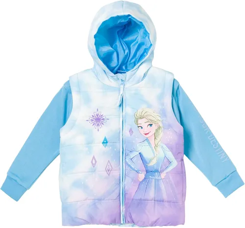 Vista 3 de Disney Frozen Elsa - Chaleco con cremallera para niñas de 2 a niños pequeños