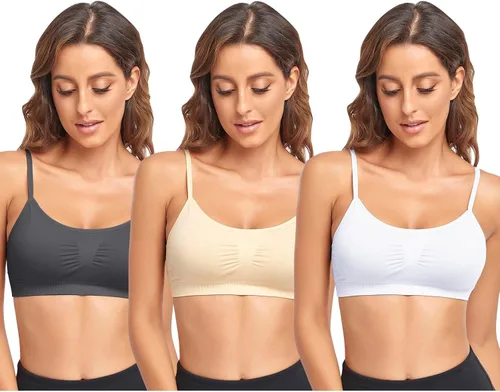 Vista 28 de Litthing Bralettes Padded for Women Cami Strap Bra Seamless Sportsbra Wireless Comfort Yoga Lightly T-Shirt Tank Tops