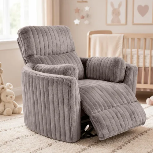 Vista 10 de Sillón reclinable eléctrico con 2 almohadas, color gris oscuro