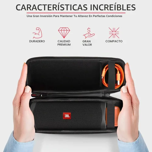 Vista 6 de HomEquip Funda rígida para altavoz portátil inalámbrico JBL Flip 6 impermeable (solo la funda)