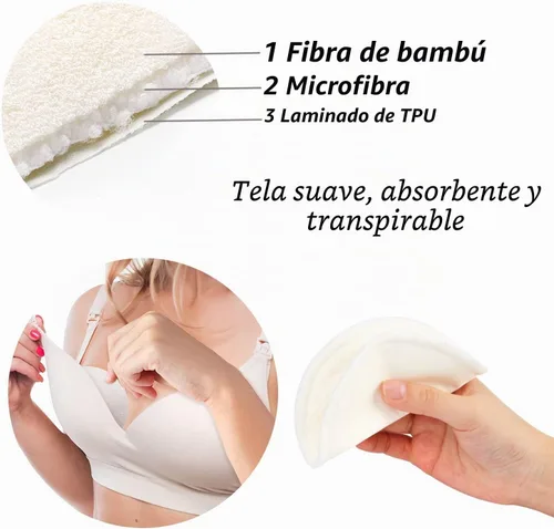 Vista 3 de PHOGARY 14 almohadillas de lactancia lavables, almohadillas reutilizables de bambú orgánico con bolsa de lavandería y bolsa de almacenamiento