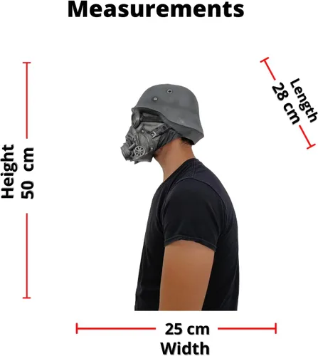 Vista 2 de Máscara de guerra química, Gris, Tamaño único