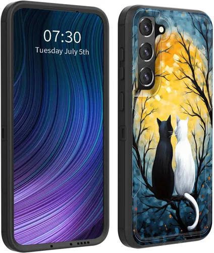 Vista 11 de Funda para Galaxy S23 5G, híbrida de doble capa (tapa a prueba de polvo integrada) (soporte magnético para automóvil) a prueba de golpes, protección