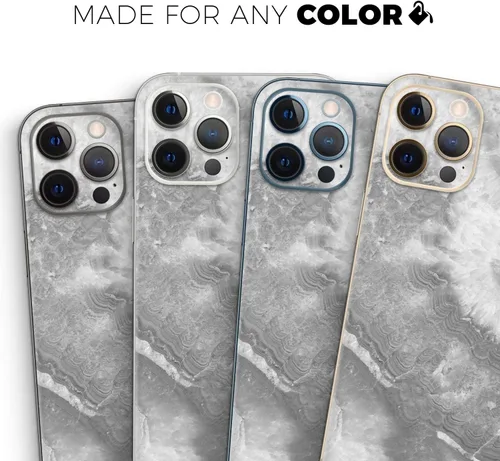 Vista 8 de DesignSkinz Kit de calcomanías de cuerpo completo compatible con iPhone 15 Plus, mármol gris pizarra V26