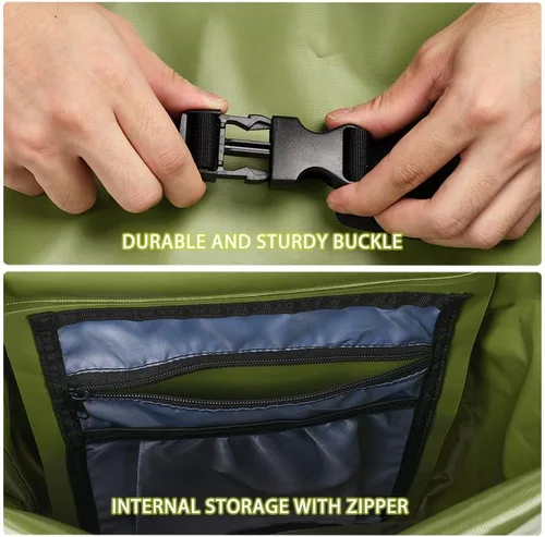Vista 4 de Blueshyhall Mochila seca impermeable para acampar de viaje al aire libre, 30L Verde, Viajes