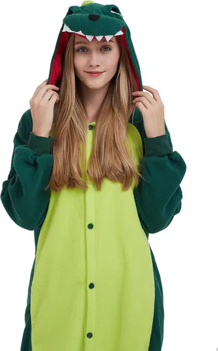 Vista 2 de SimZoo Adult Animal Onesie Pajamas, Men and Women's Animal Cosplay Costume Sleepwear, One-Piece Unisex Homewear
