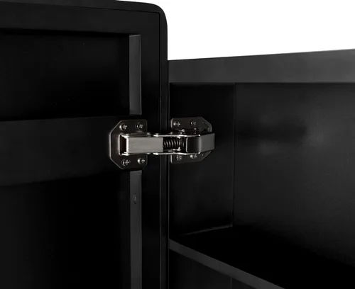 Vista 8 de Espejo de gabinete de medicina de 24 x 16 pulgadas, espejo negro empotrado o montado en la pared con estantes de almacenamiento, espejo moderno