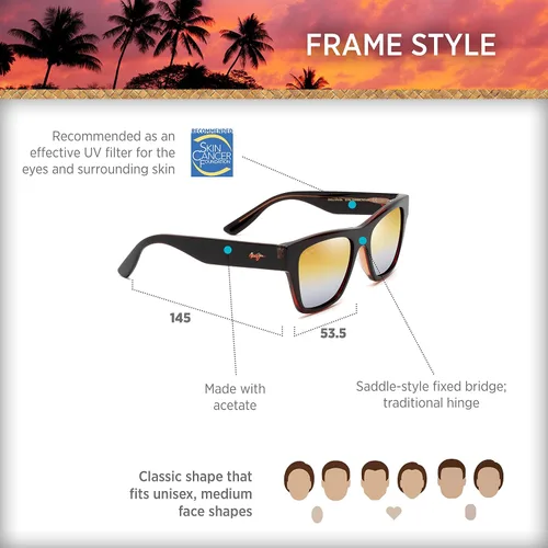 Vista 6 de Maui Jim Gafas de sol clásicas polarizadas Ekolu para hombre y mujer