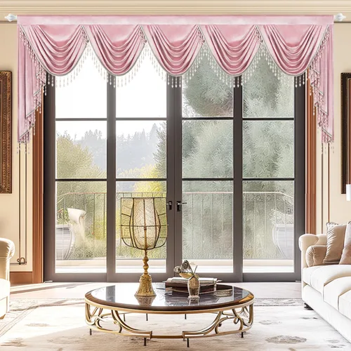 Vista 74 de VOGOL Cenefa de cortinas de terciopelo grueso para dormitorio, cenefas de cascada de lujo con aislamiento térmico dorado para sala de estar formal