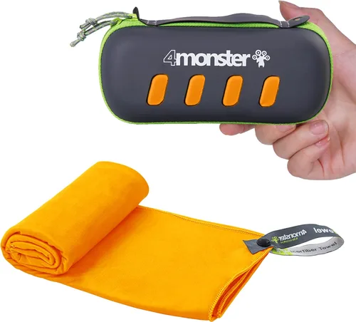 Vista 16 de 4Monster Toalla de camping súper absorbente, toalla de microfibra de secado rápido, ultra compacta y suave, toalla de viaje ligera para mochileros
