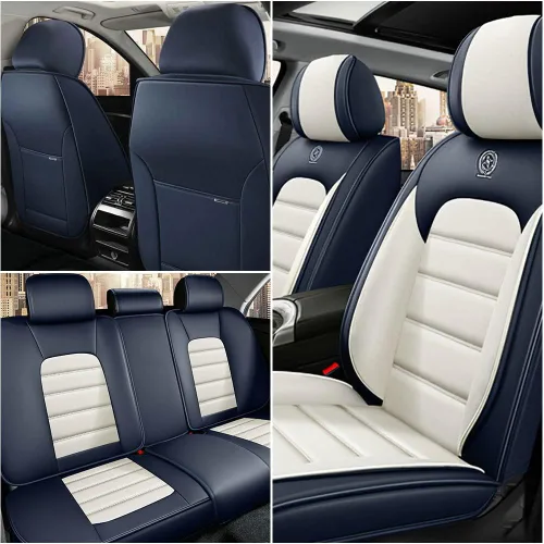 Vista 2 de Fundas de asiento de automóvil para Chevrolet Tracker 1999-2003, impermeables, suaves, transpirables, de piel sintética, con bolsillos