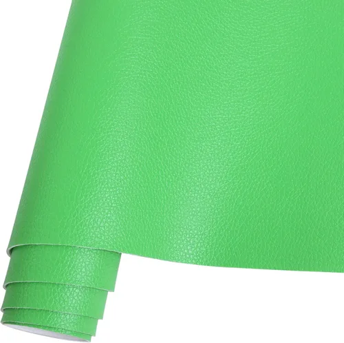 Vista 14 de HGUAN Rollo de hojas de piel sintética de color liso de 12 x 53 pulgadas, muy adecuado para hacer manualidades, aretes de cuero, lazos, costura Negro