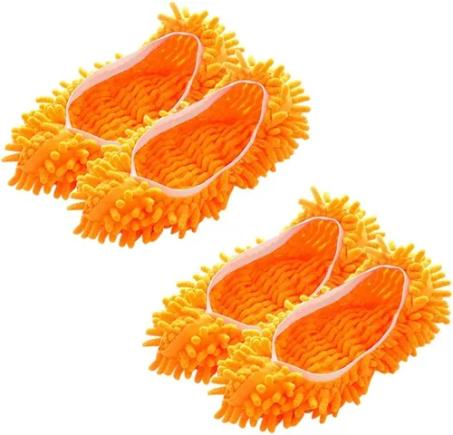 Vista 8 de Calcetines para trapeador, 2 pares de fundas de microfibra para limpieza de casa, suaves, lavables, reutilizables, de microfibra, para limpieza