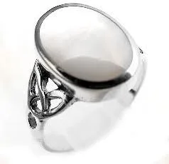 Vista 5 de Anillo de plata de ley con incrustaciones de nácar celta (tallas 5, 6, 7, 8, 9, 10)