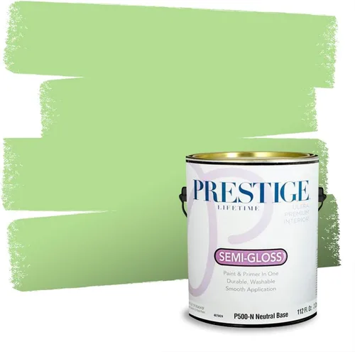 Vista 228 de Prestige Paints - Pintura exterior e imprimación en uno, 1 galón, plano, compatibilidad comparable con el color menta «Whipped Mint» de Behr