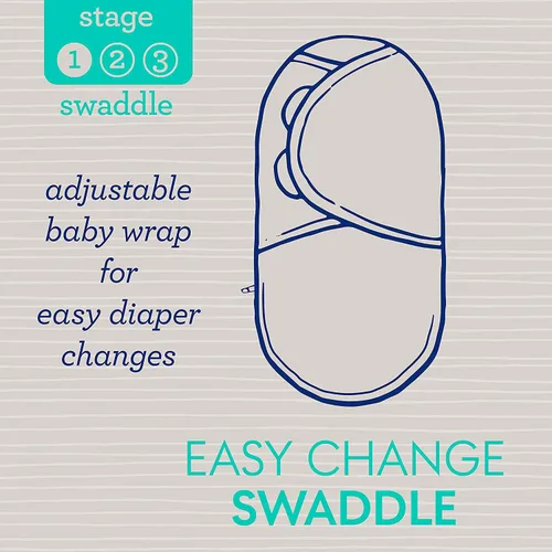 Vista 7 de SwaddleMe Luxe Easy Change Swaddle, Ellie Elephant/Triángulo Gris, S/M (0-3 meses)