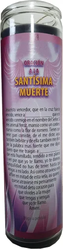 Vista 2 de La Santisima Muerte (La Santa Muerte) Vela Devocional Pilar Negro