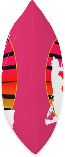 Vista 2 de Kitesurf Gifts and Surf Lover Tees by taiche Retro Style Kitesurfer Riding A Wave White Silhouette Throw Pillow, 16x16, Multicolor