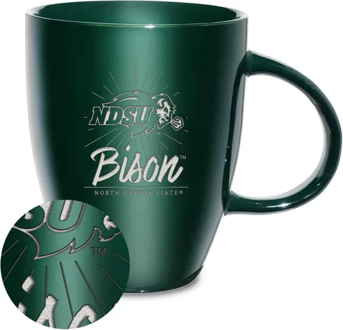 Vista 63 de Rico Industries - Taza de lustre cerámico con grabado láser de la NCAA de 18oz - Café-Té