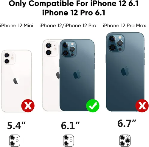 Vista 6 de MAXCURY Funda para iPhone 12, iPhone 12 Pro, fuerte 3 en 1 de protección de cuerpo completo, funda de goma de silicona resistente a prueba de golpes