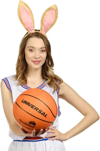 Vista 4 de Funcredible Diadema de orejas de conejo, orejas de conejo flexibles para mujeres y niños, accesorios de disfraz de conejo de felpa suave, diadema