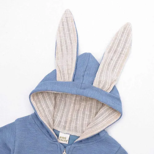 Vista 122 de Simplee Kids Enterizo con diseño de conejo de Pascua con capucha, para bebé, overol con cremallera y orejas largas
