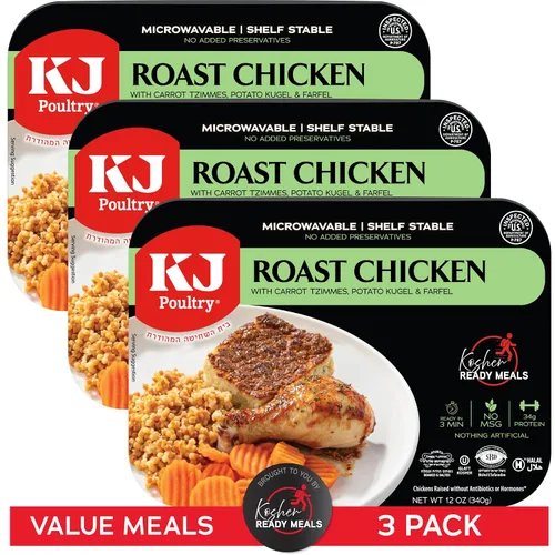 Vista 11 de KJ Poultry Comidas preparadas kosher – Bone In Chicken & Kugel, MRE - Comidas de carne listas para comer, comida shabbos, halal, (1 unidad)