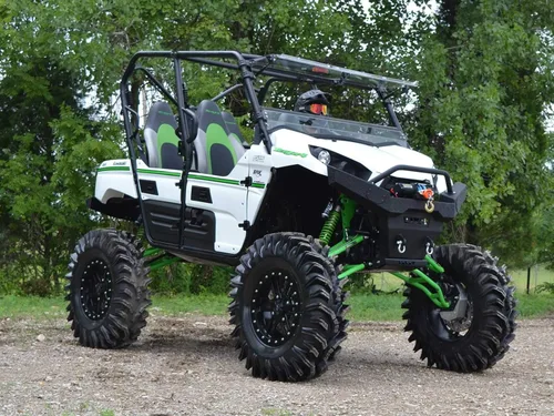 Vista 2 de SuperATV Kit de elevación resistente de 6 pulgadas para Kawasaki Teryx 4/800 (2016+) - Verde - Kit completo con ejes Rhino 2.0, barras