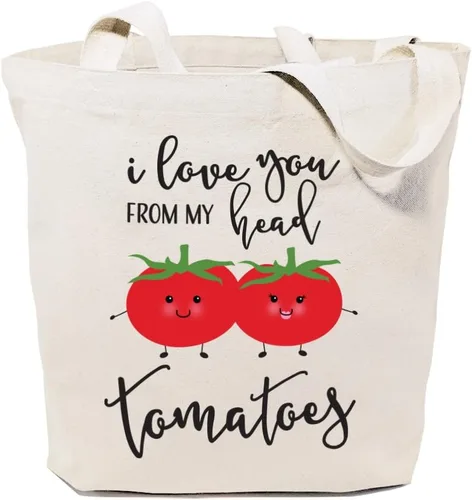 Vista 11 de The Cotton & Canvas Co. Bolsa de compras reutilizable de tela, bolsa para ir al mercado