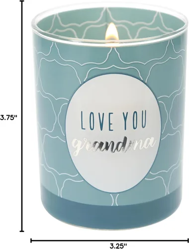 Vista 8 de Pavilion Gift Company Blue Love You Grandma-Vela de cristal de 7 onzas con aroma a algodón fresco