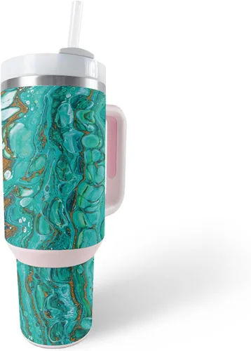 Vista 4 de MightySkins Skin - Vaso de vinilo compatible con Stanley The Quencher H2.0 FlowState de 40 onzas, Swirly, protectora, duradera y única, fácil