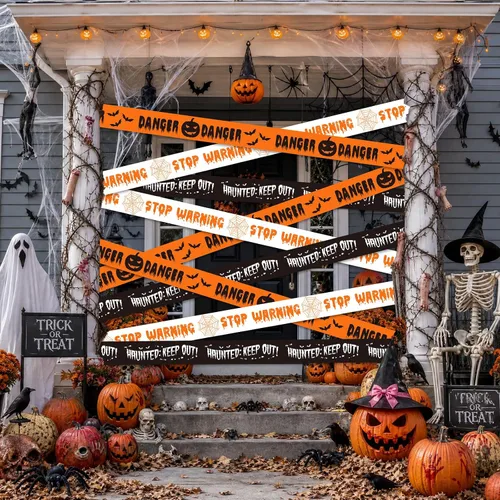 Vista 7 de SWRT Paquete de 3 cintas de precaución para decoración de Halloween, 3