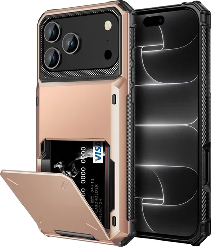 Vista 29 de Vofolen Funda compatible con iPhone 12, cartera 5G, 4 ranuras para tarjetas, tarjetero con bolsillo oculto, doble capa, cubierta trasera protectora