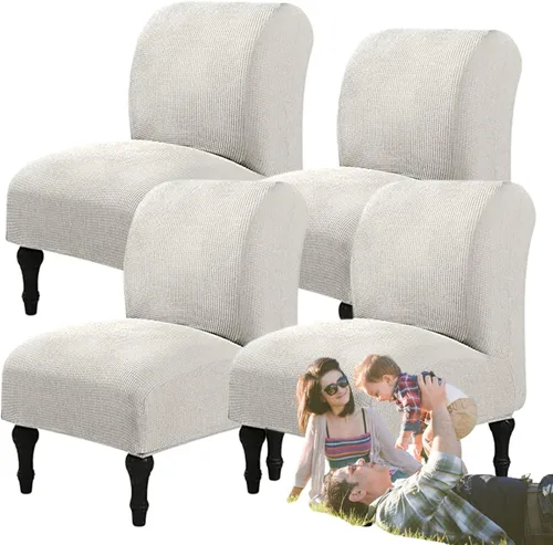 Vista 70 de Fundas elásticas para silla sin brazos, extraíbles y lavables, de elastano jacquard sin reposabrazos, protector de muebles para sala de estar, Verde